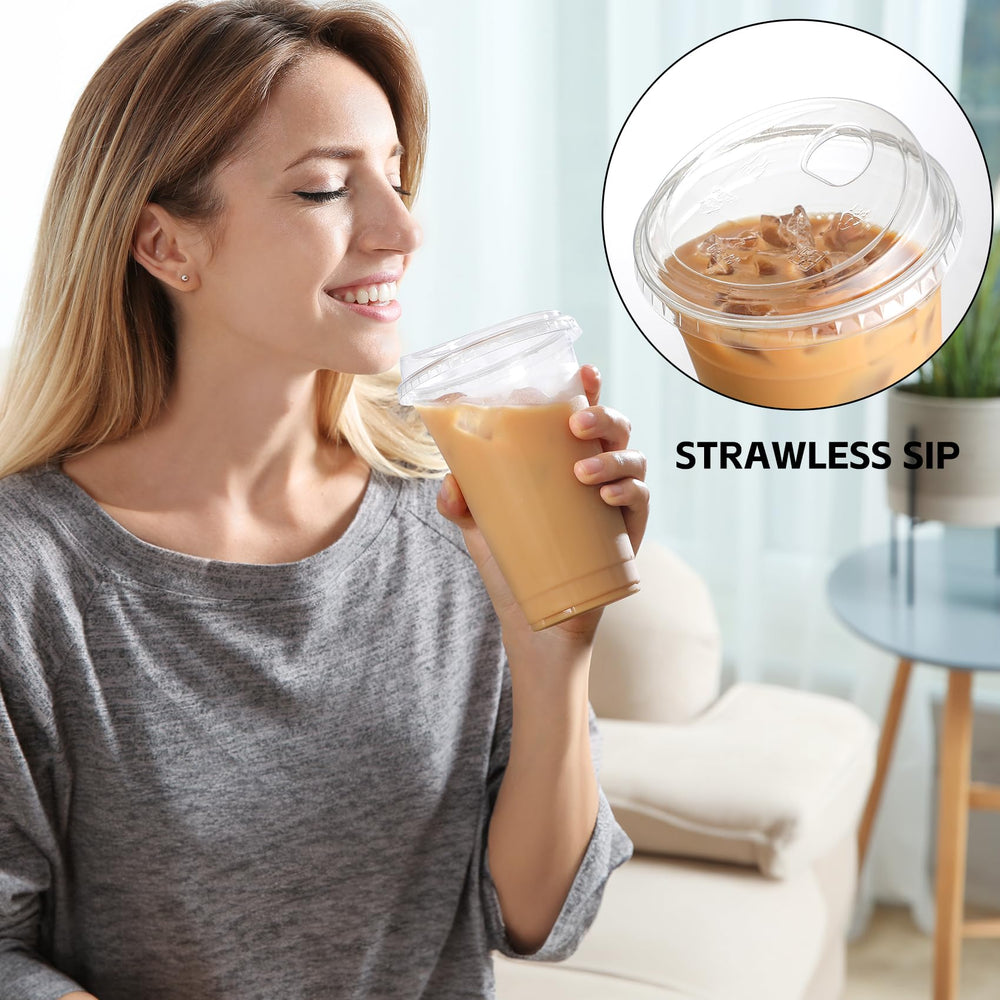 AOZITA vaso en uso con café helado, práctico para llevar