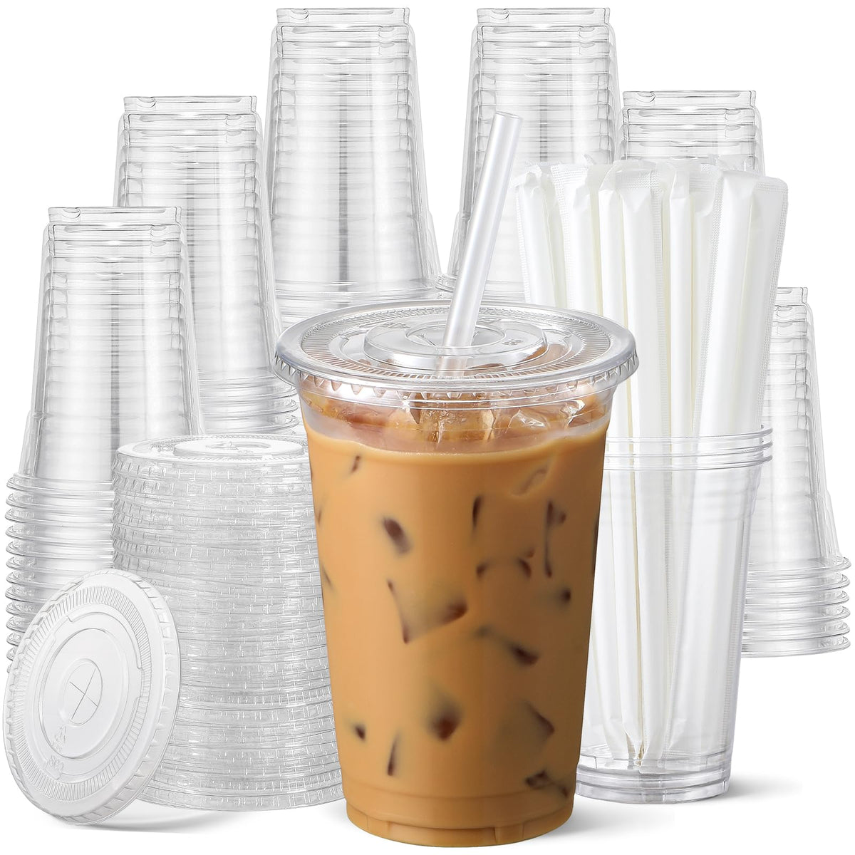 AOZITA vaso frontal 24 oz transparente presentable y durable