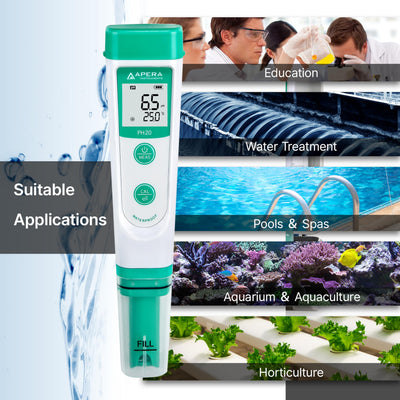 Apera PH20 measuring nutrient solution in hydroponics for accurate pH
