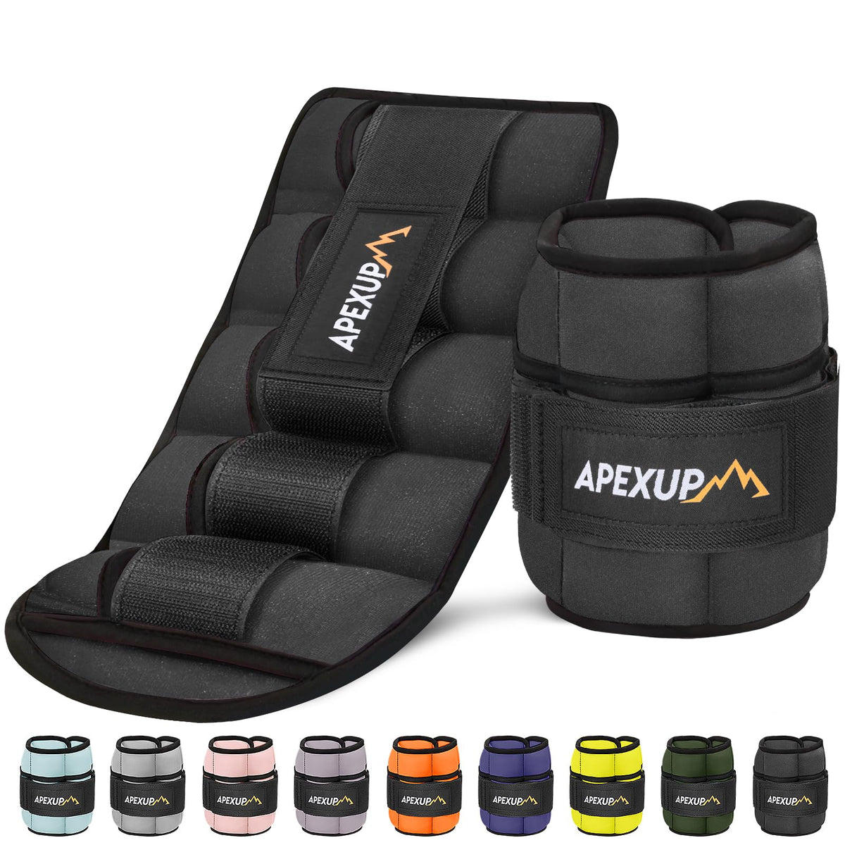 APEXUP tobillera vista frontal que muestra diseño compacto y ajuste cómodo