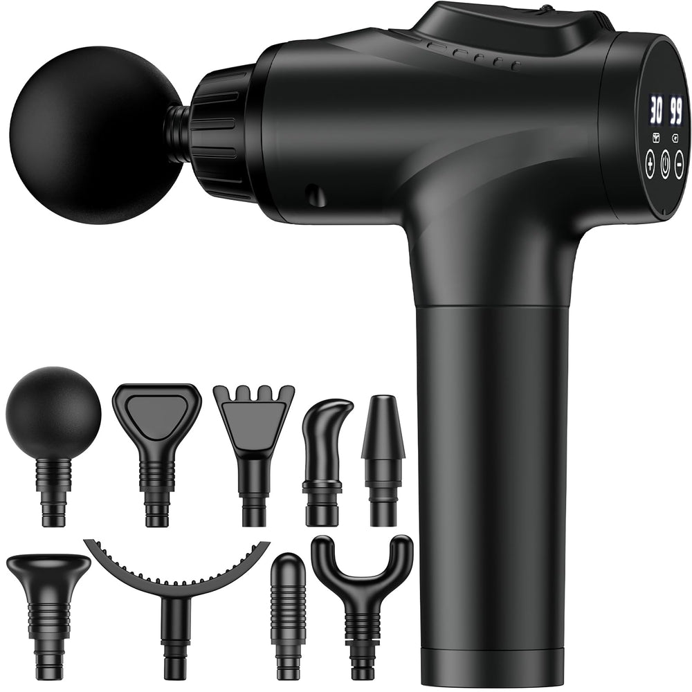 APHERMA pistola de masaje frontal mostrando diseño y acabado profesional