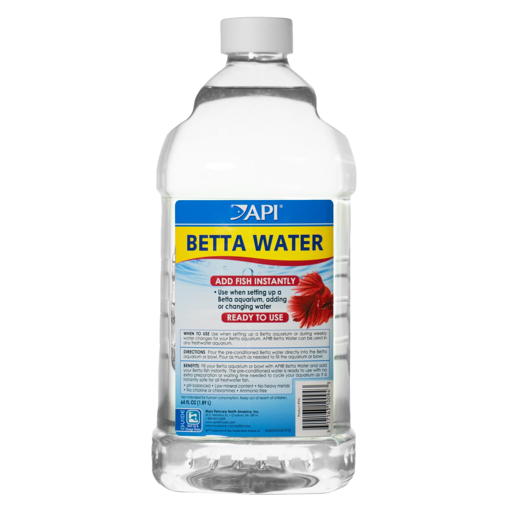 API Betta Water botella frontal, presentación clara y lista para usar