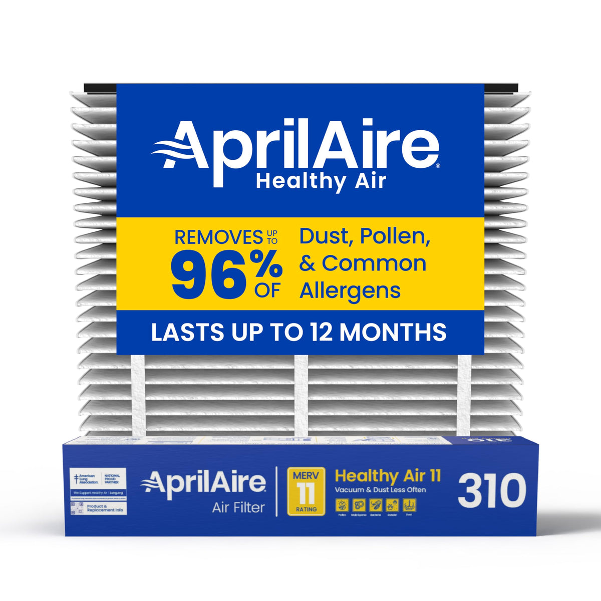 AprilAire front packaging showing model 310 and benefits