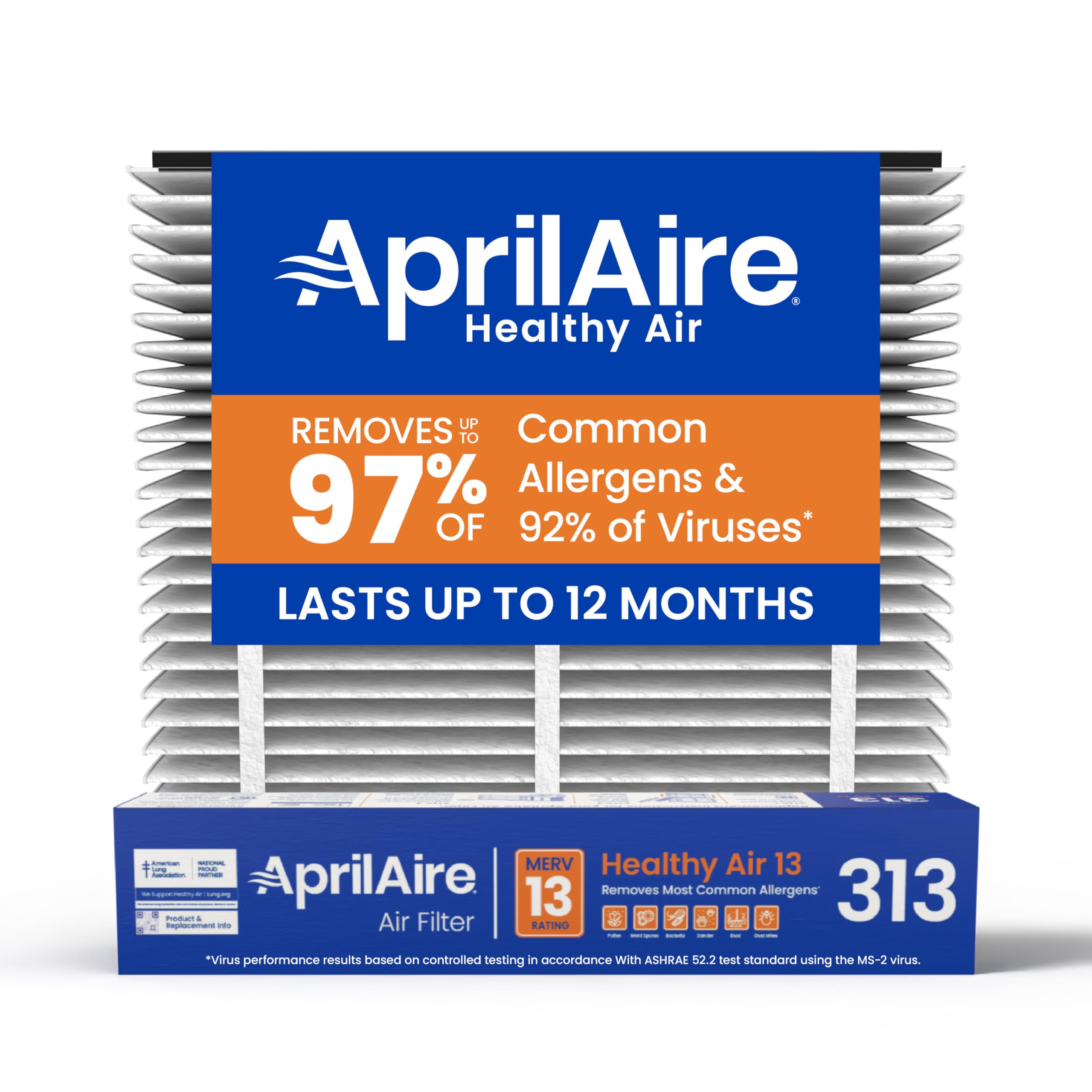 AprilAire filtro 313 frontal empaque muestra ajuste genuino