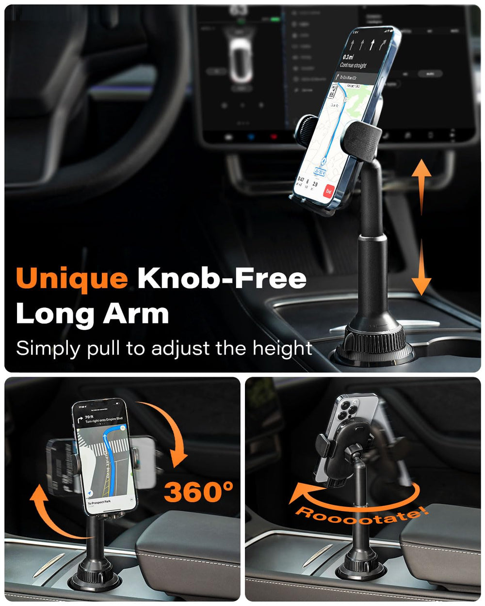 APPS2Car expanded base detail with silicone pads showing secure fit advantage