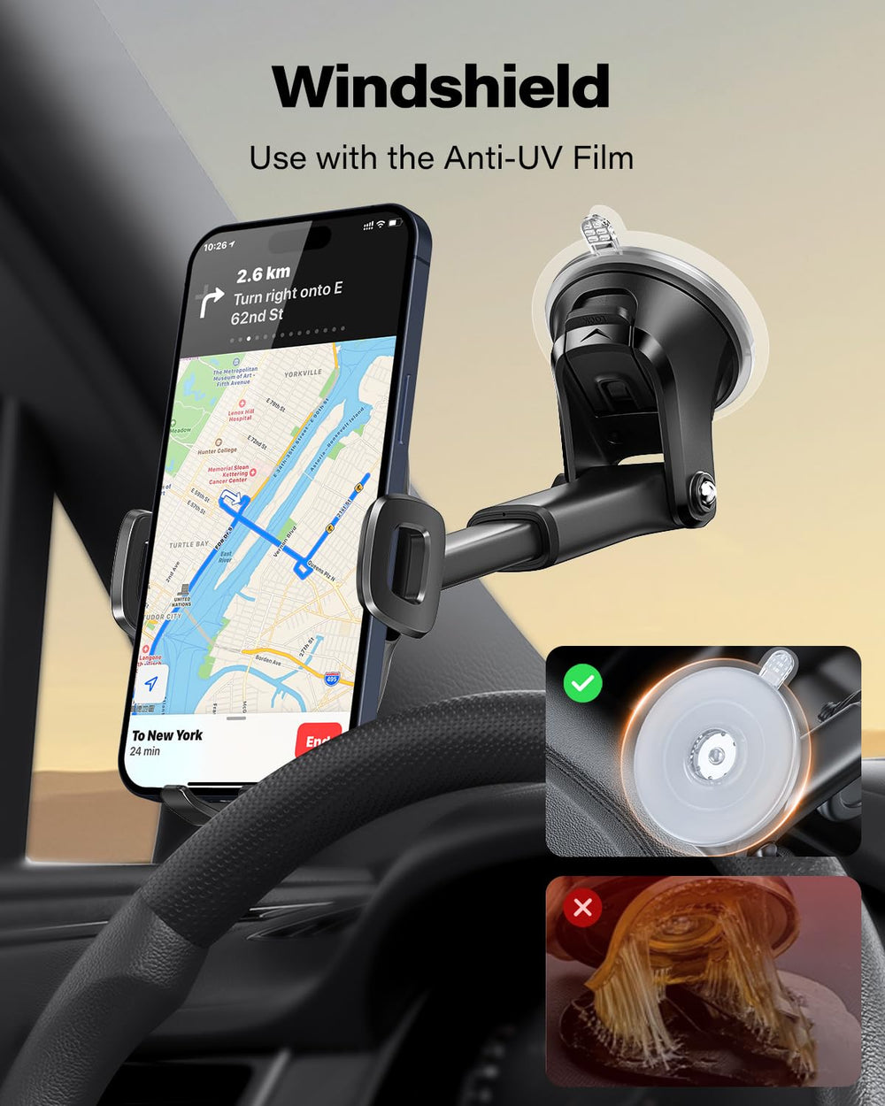 APPS2Car comparación tamaño del teléfono en el soporte para referencia
