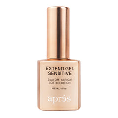 APRÉS tubo frontal mostrando adhesivo Gel‑X sin HEMA, protección para uñas sensibles