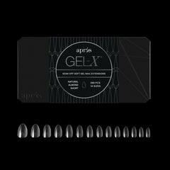 APRÉS caja frontal de Gel-X Almond mostrando 280 puntas y beneficios