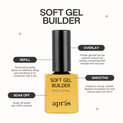 APRÉS pincel aplicando Soft Gel Builder demostrando facilidad de uso y control