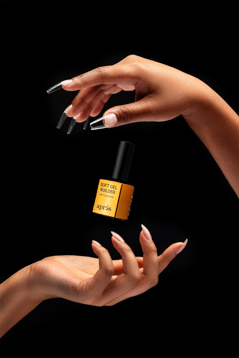 APRÉS gel sobre punta Gel‑X mostrando extensión duradera y acabado liso