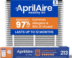 AprilAire filtro 213 frontal mostrando empaque y ajuste seguro