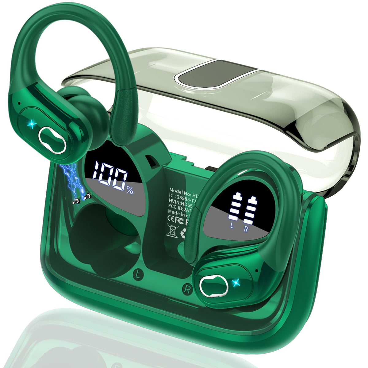 Aptkdoe vista frontal del empaque mostrando auriculares y estuche, beneficio de presentación profesional