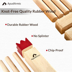 ApudArmis primer plano madera de caucho resistente que evita astillas