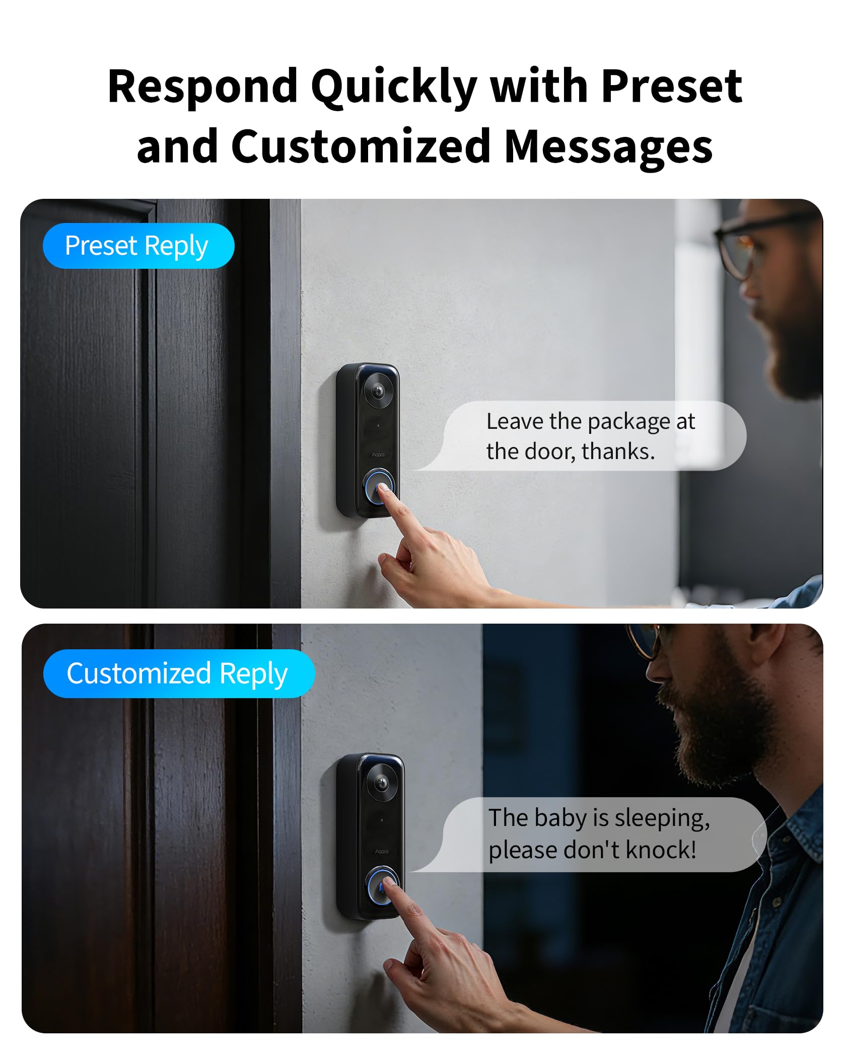 Aqara G400 live view on smartphone, instant two-way communication benefit