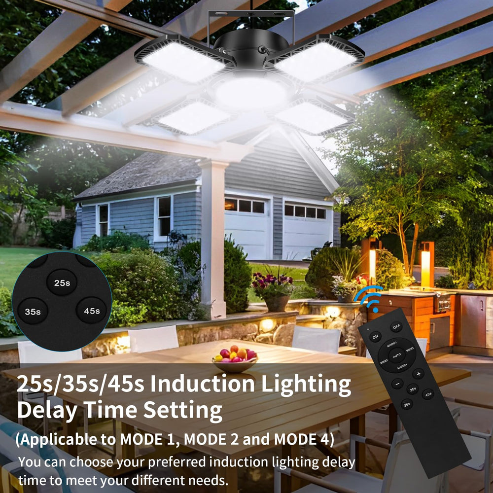 Aqonsie lamp hung in gazebo providing safe, motion-activated evening lighting