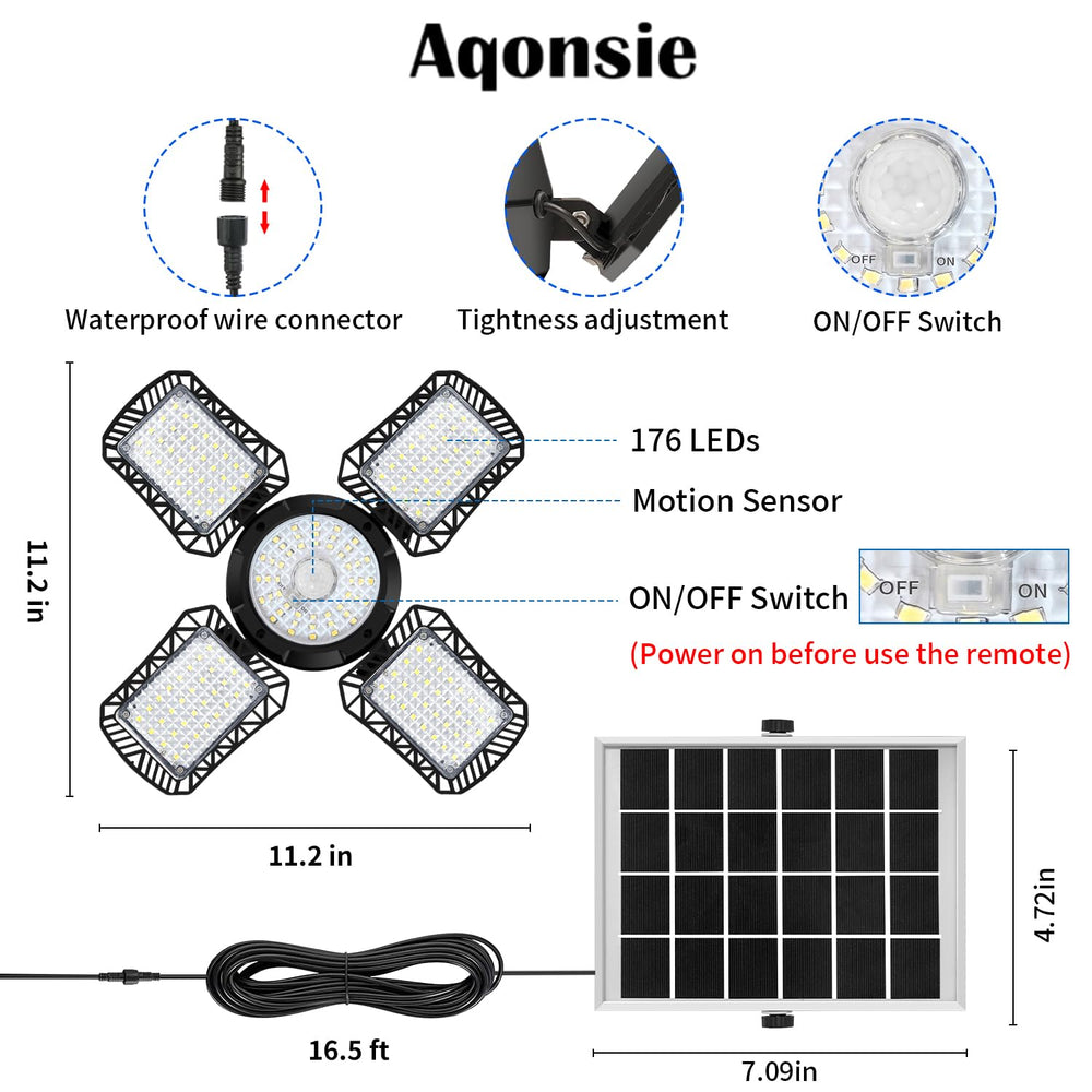 Aqonsie remote control and buttons allowing easy mode and brightness changes
