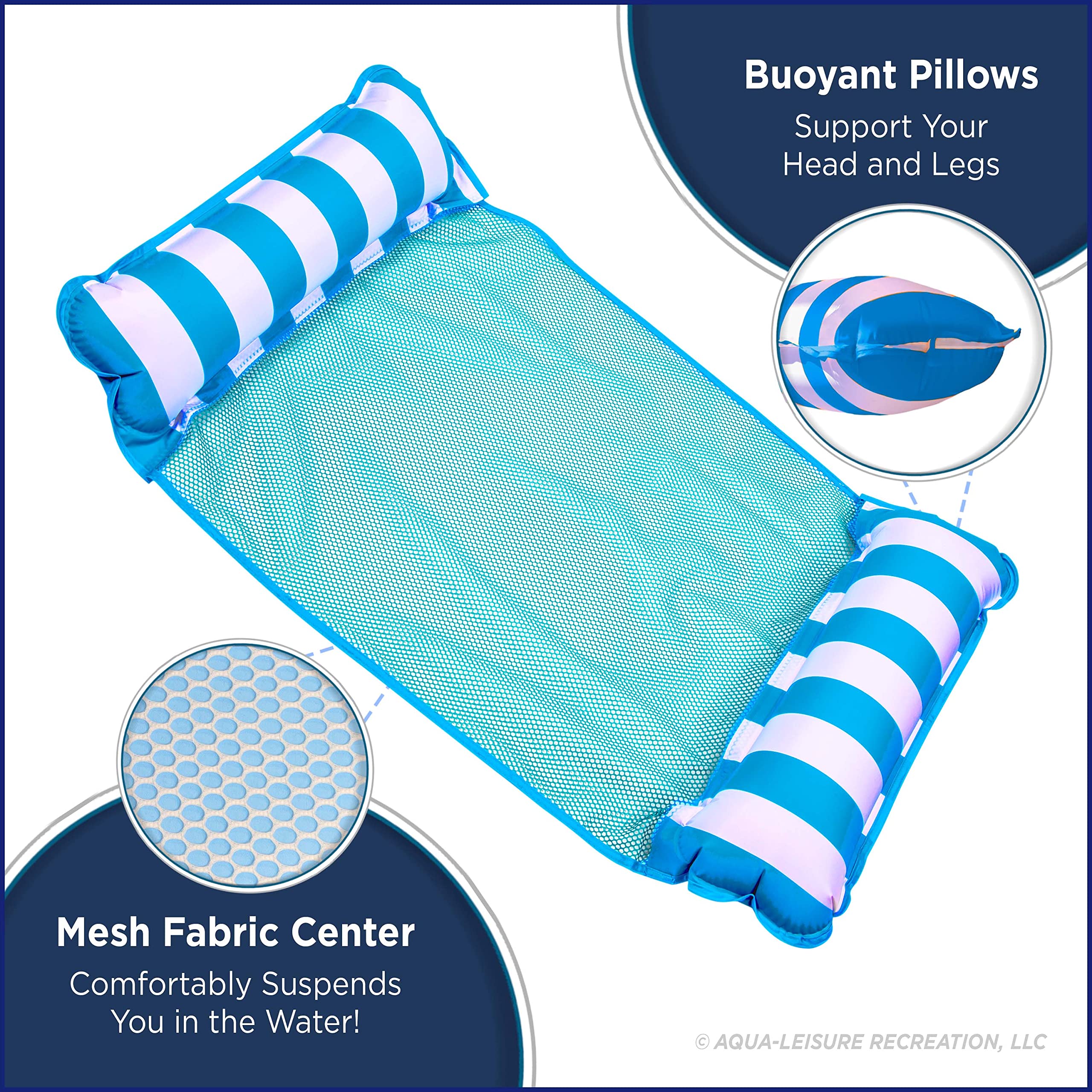 Aqua LEISURE primer plano de malla fresca y tejido que aporta ventilación y confort