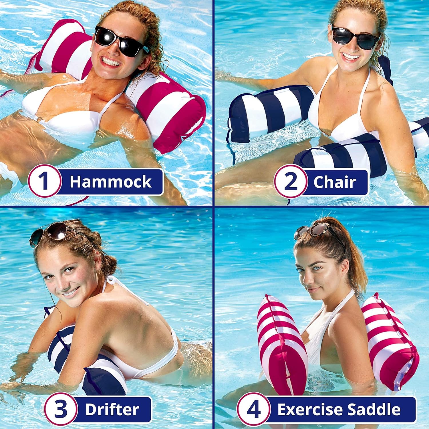 Aqua LEISURE float in pool as a reclined lounge, improving relaxation