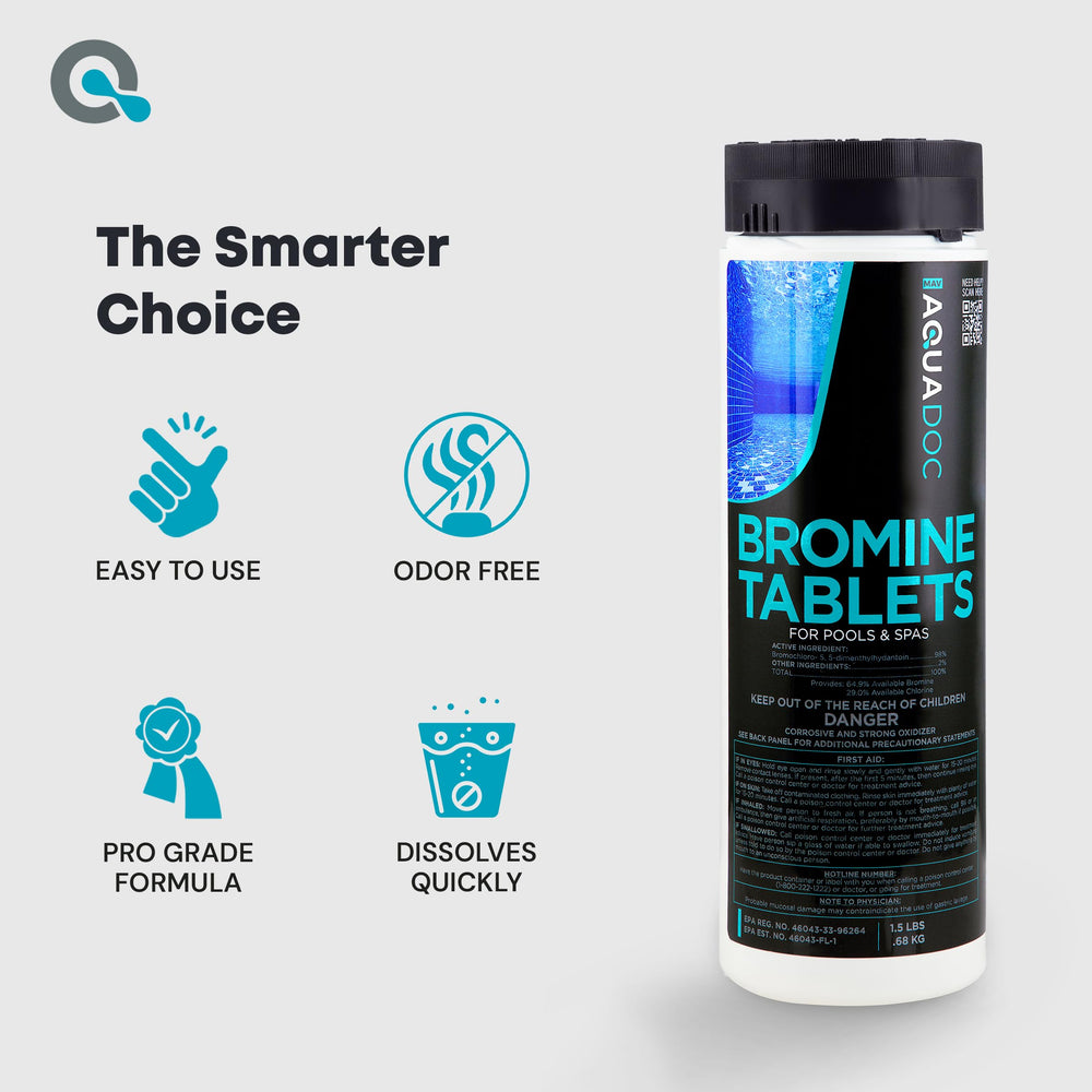 Brominador instalado con tableta AquaDoc, dosificación automática y conveniencia