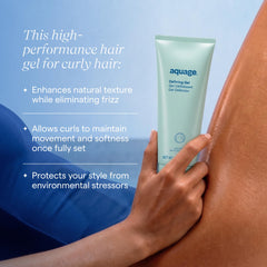 Aquage gel etiqueta y ingredientes con enfoque en Algaeplex y beneficio protector