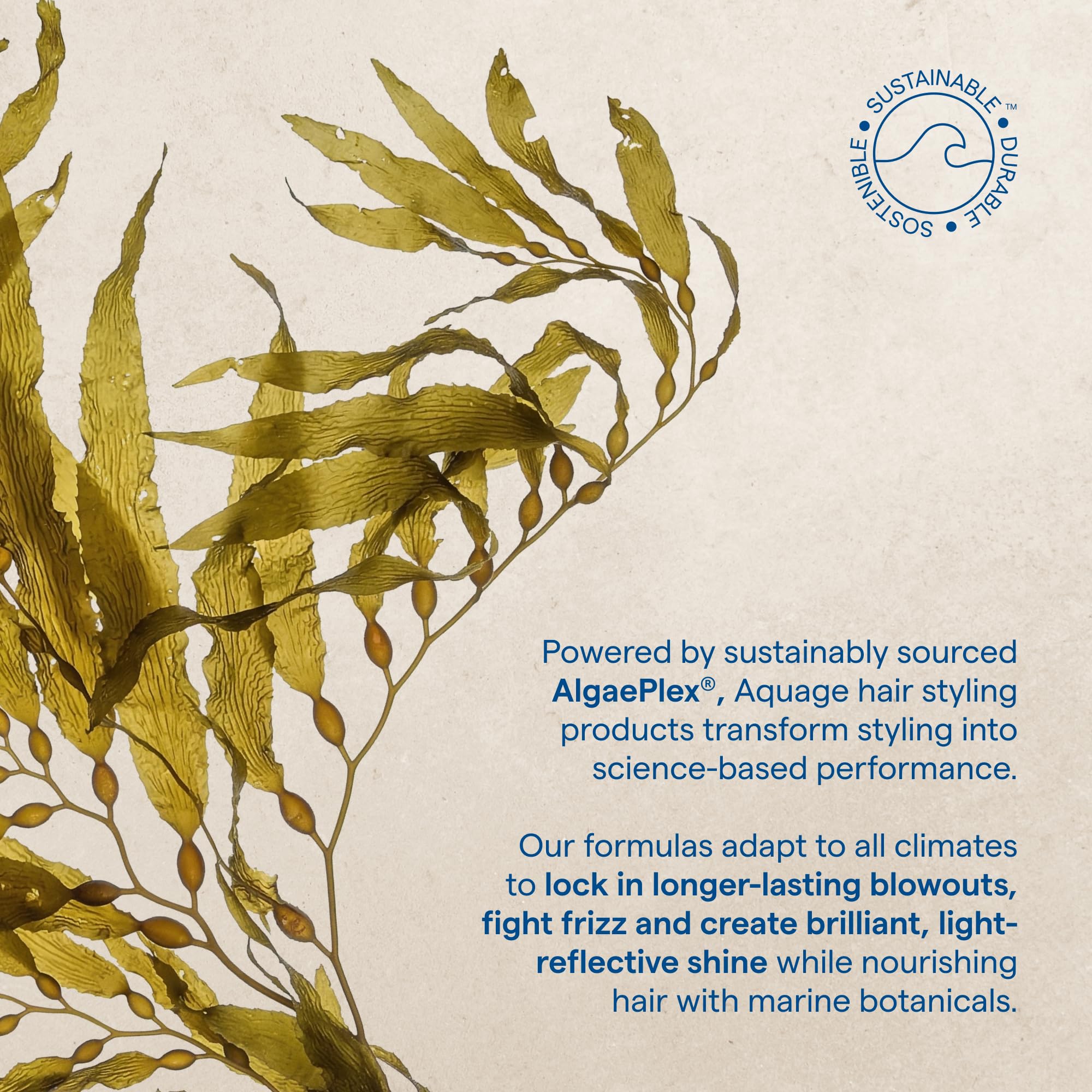 Aquage gel en ambiente playa destacando ingredientes marinos y estilo natural