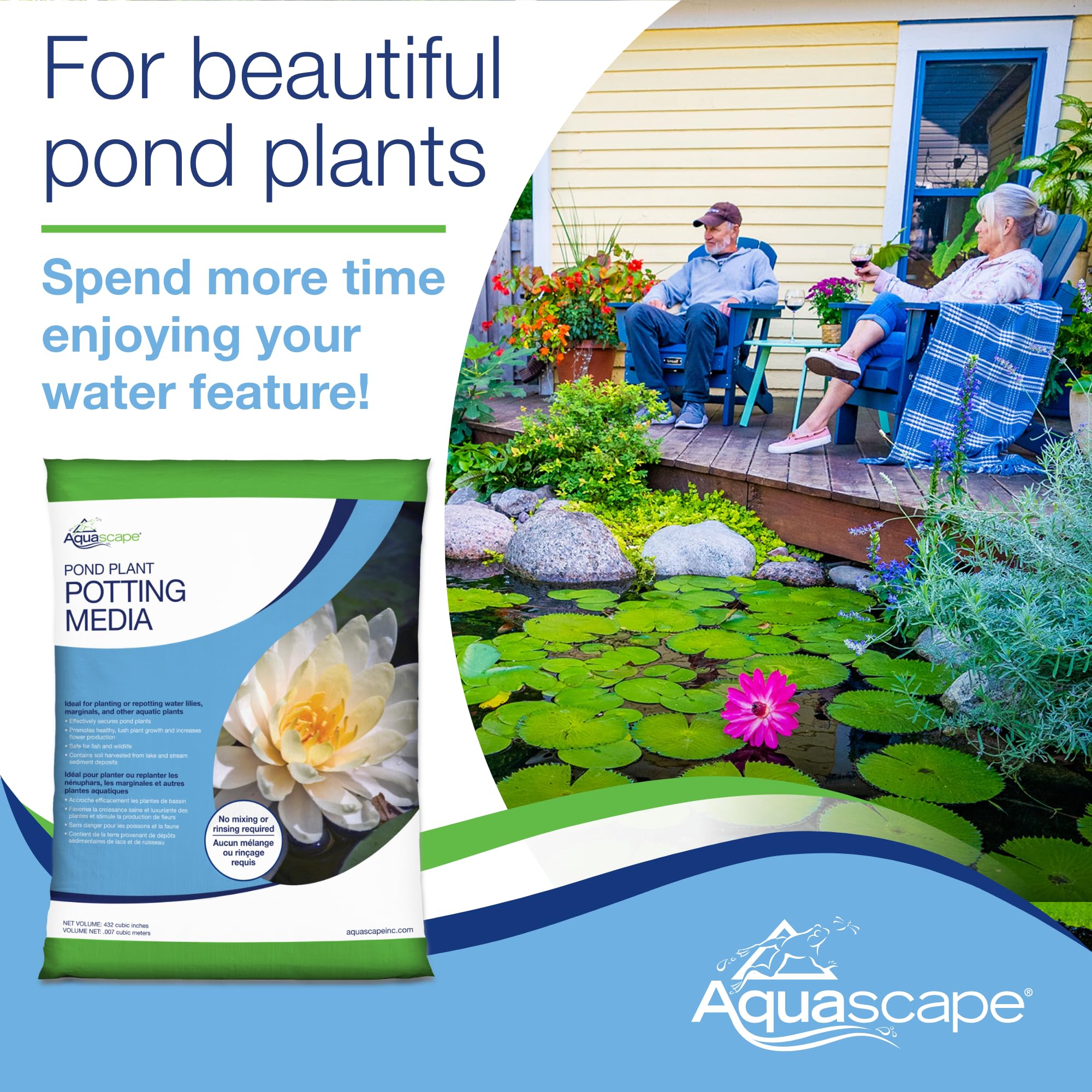 Aquascape ambiente jardín acuático con plantas saludables y agua clara