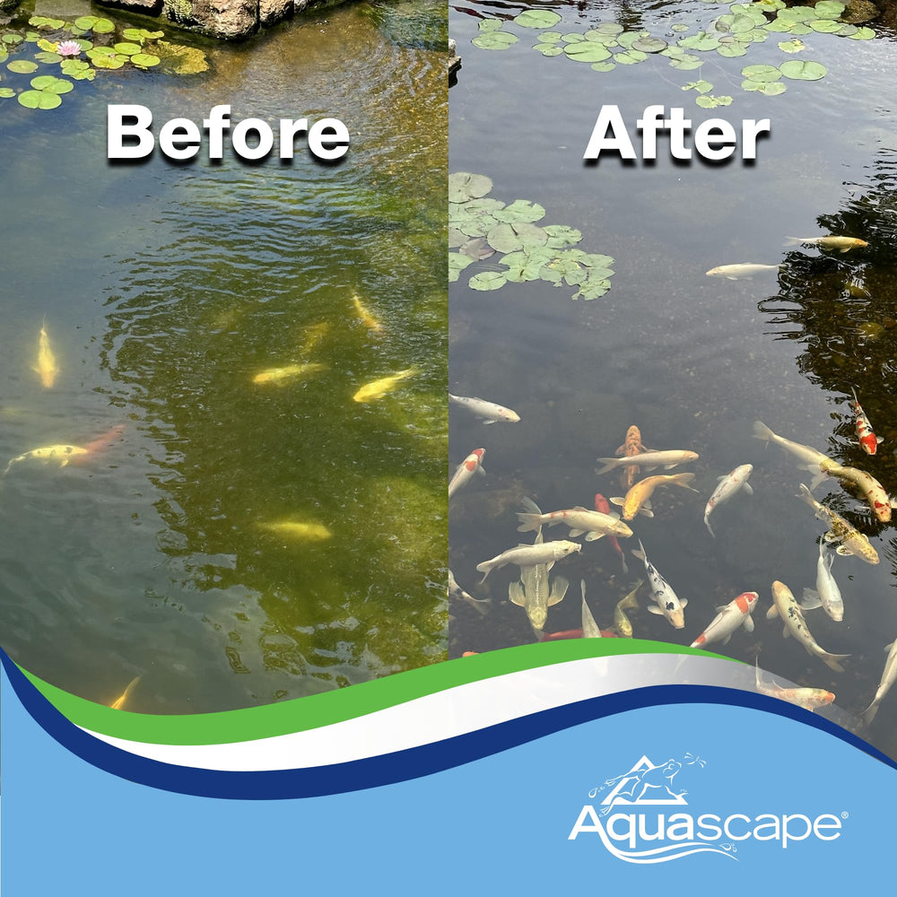 Aquascape etiqueta con instrucciones de dosificación legibles