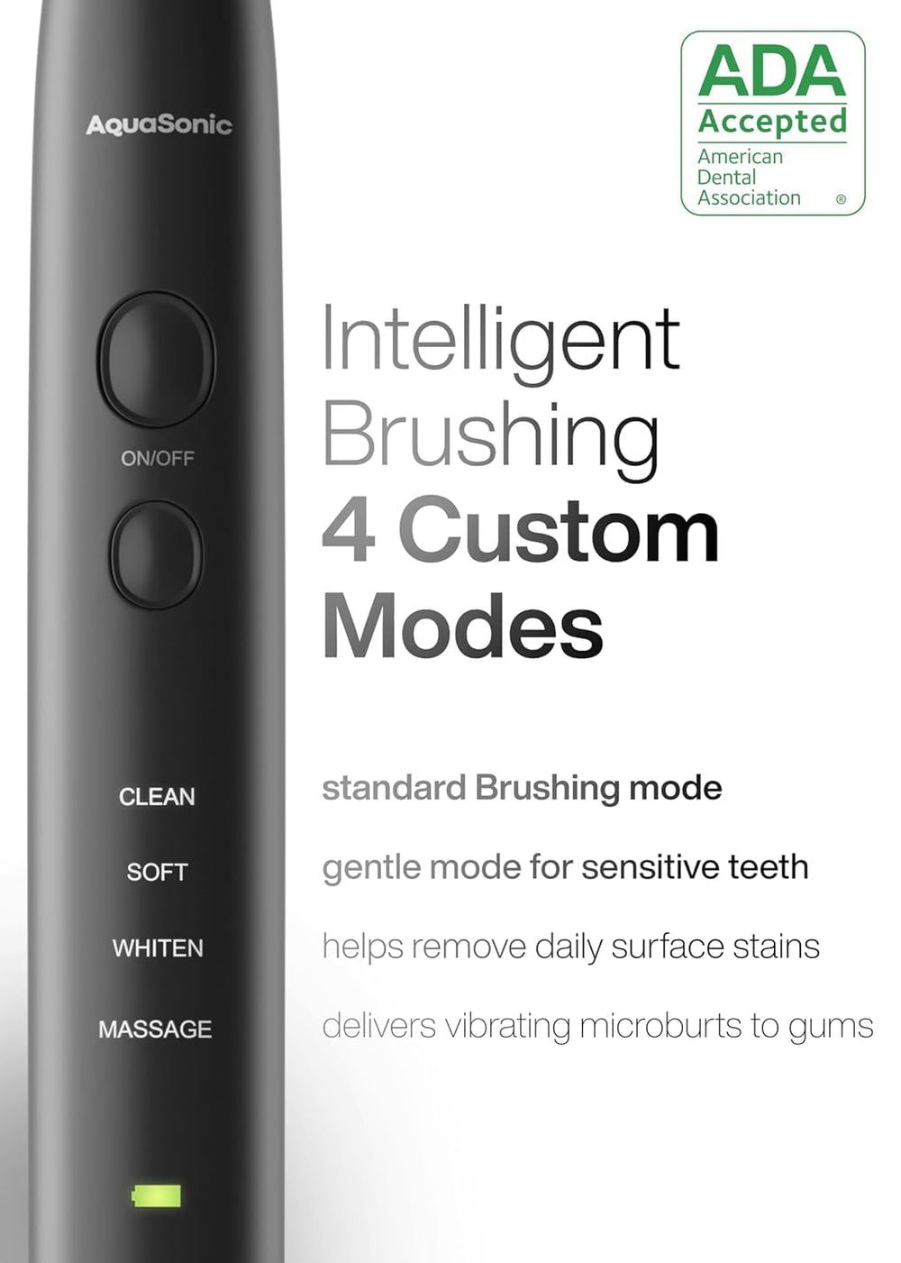 Aquasonic Black Series set of eight DuPont brush heads displayed for long-lasting hygiene