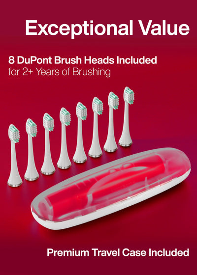 Aquasonic toothbrush on wireless charging pad showing fast recharge and cordless convenience