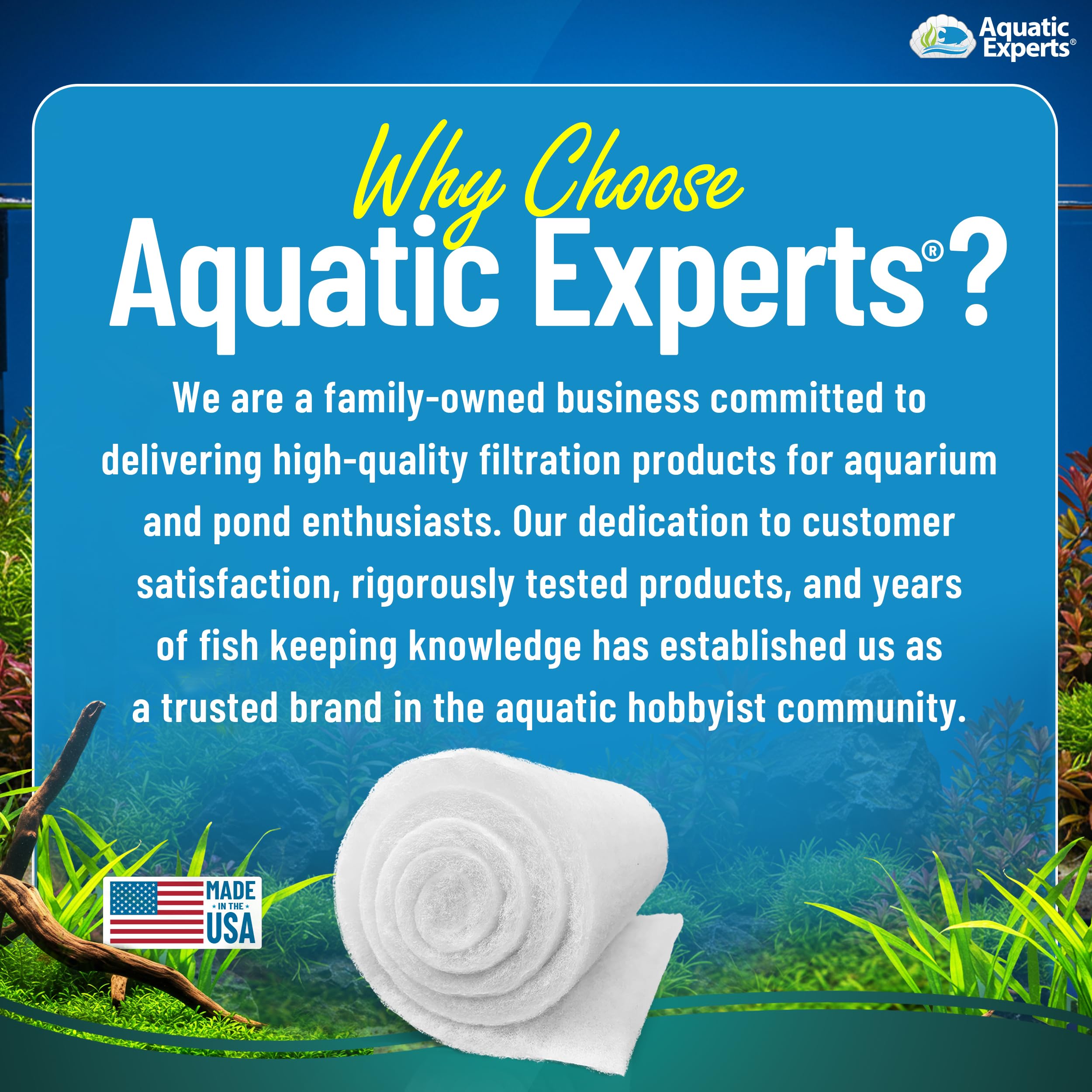 Rollo Aquatic Experts guardado en estantería listo para uso