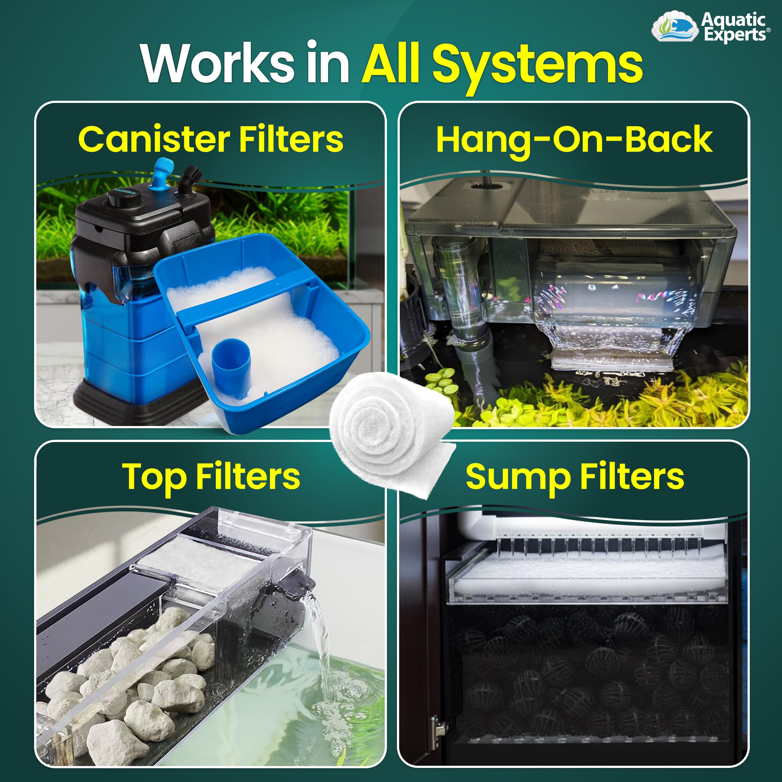 Rollo Aquatic Experts colocado en sump con agua notablemente clara