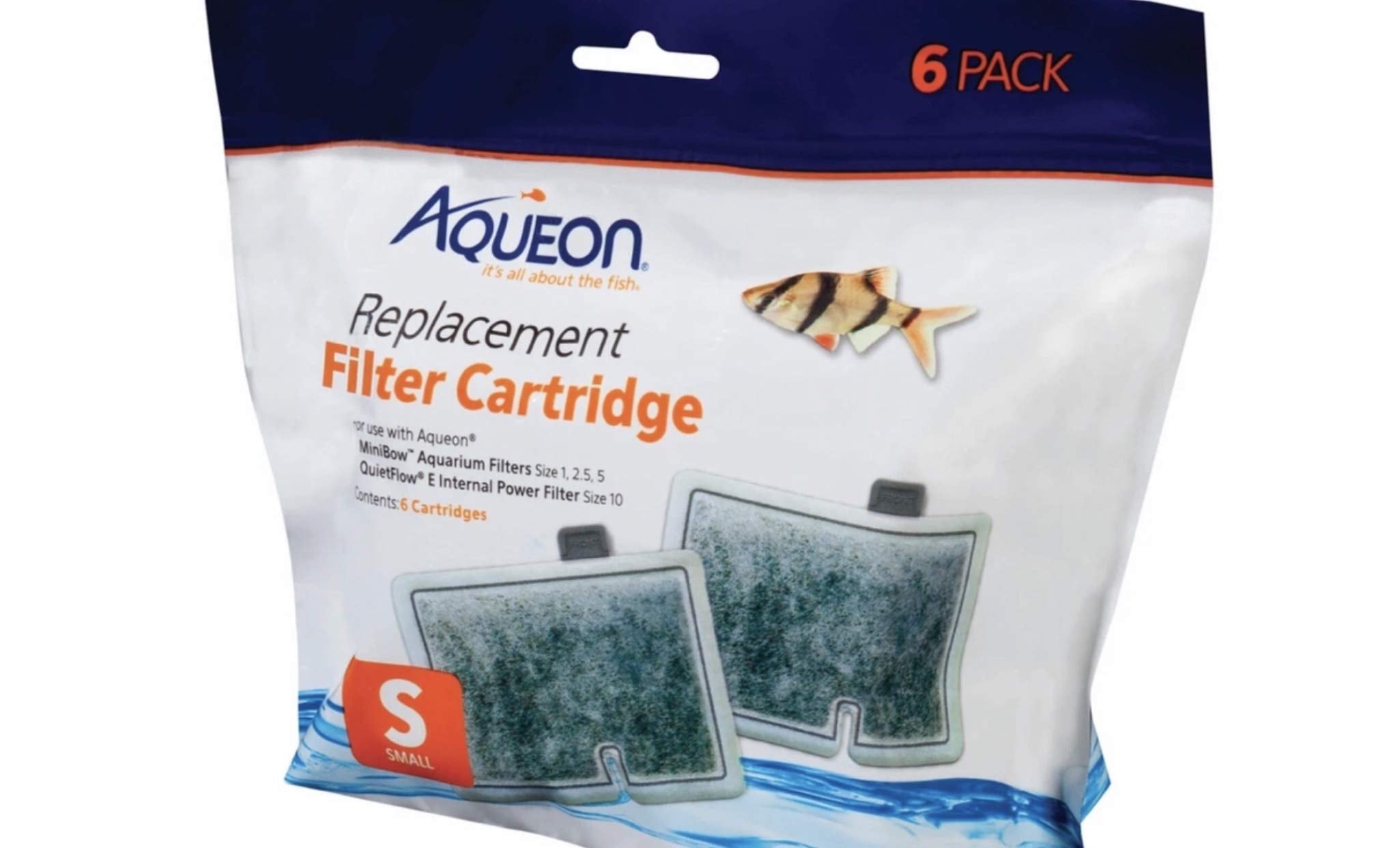 Aqueon cartucho de filtro frontal paquete seis, muestra limpieza rápida