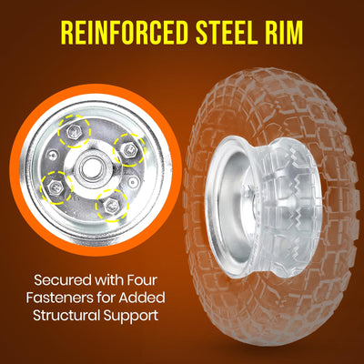 AR-PRO lifestyle shot at a worksite showing flat-free wheels improving productivity