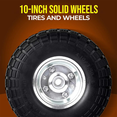 AR-PRO solid rubber tread close-up showing puncture-resistant texture for traction