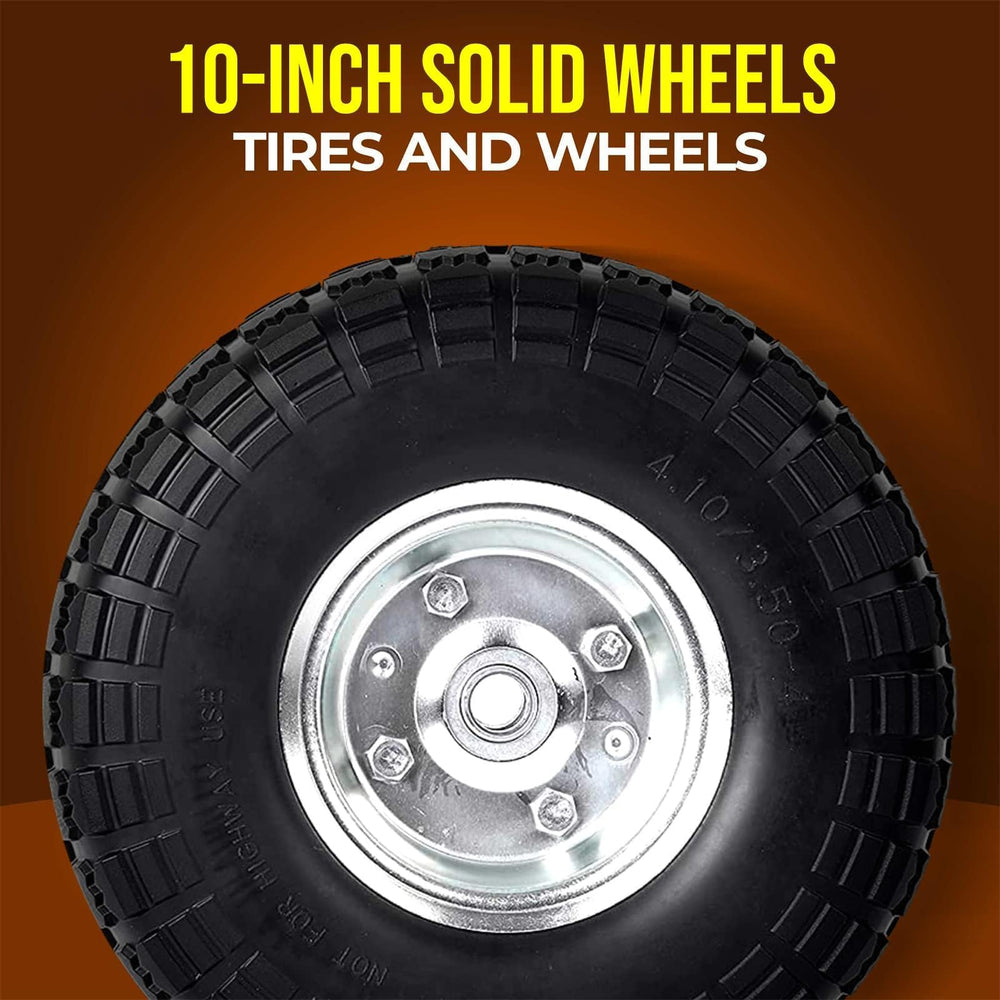 AR-PRO solid rubber tread close-up showing puncture-resistant texture for traction