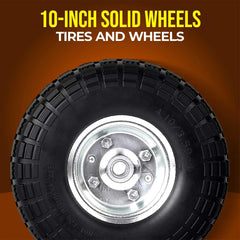 AR-PRO solid rubber tread close-up showing puncture-resistant texture for traction