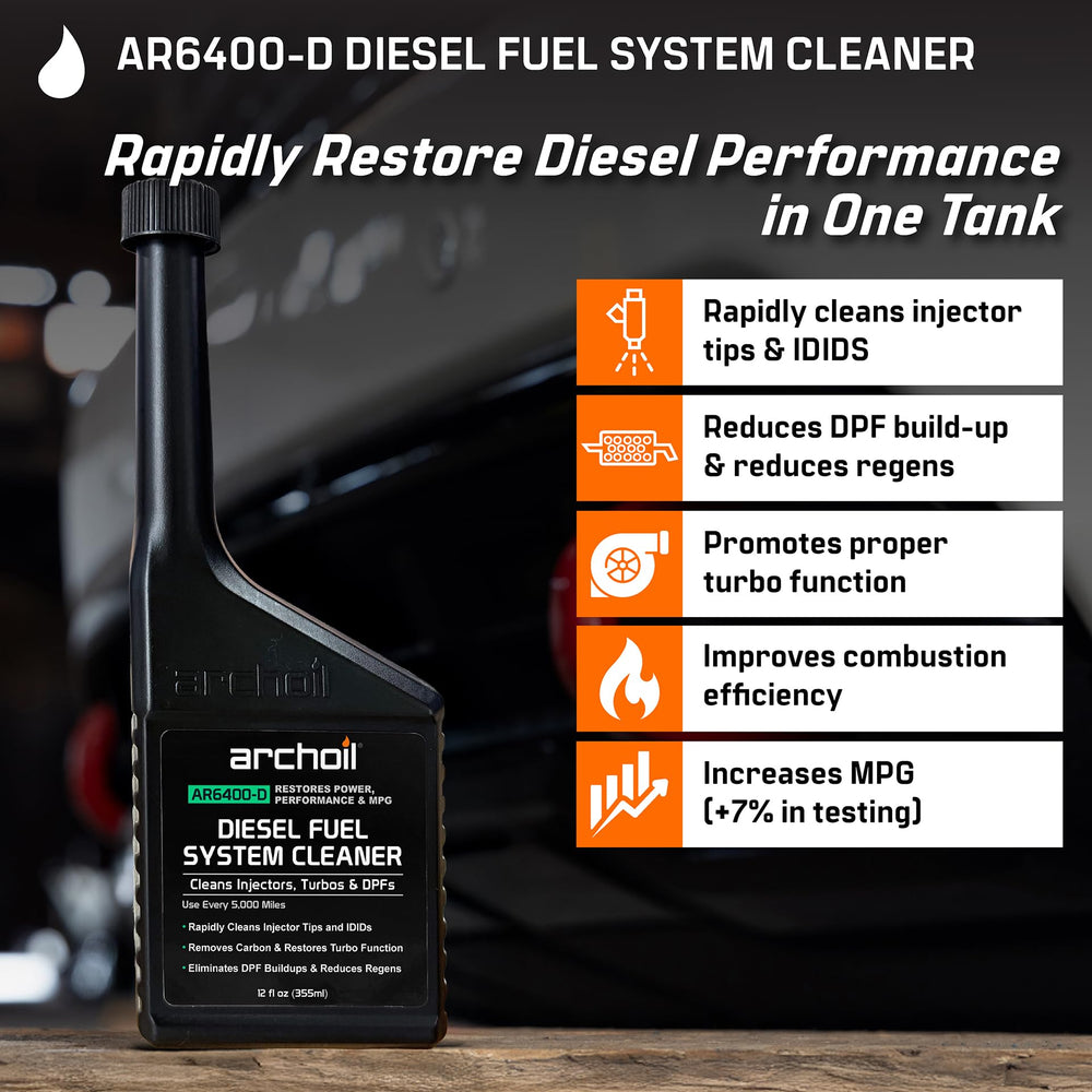 Archoil AR6400-D close-up of bottle detail highlighting quality formula