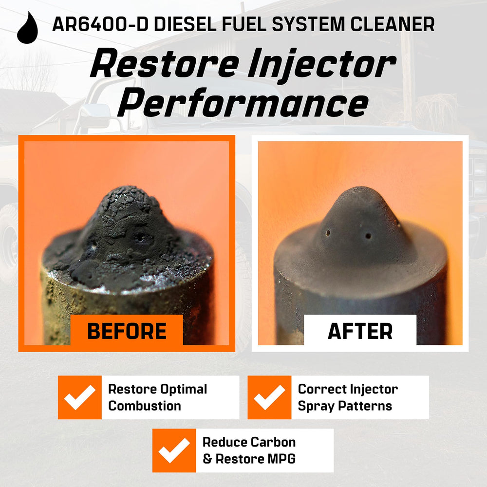 Archoil AR6400-D being poured into fuel tank demonstrating easy use