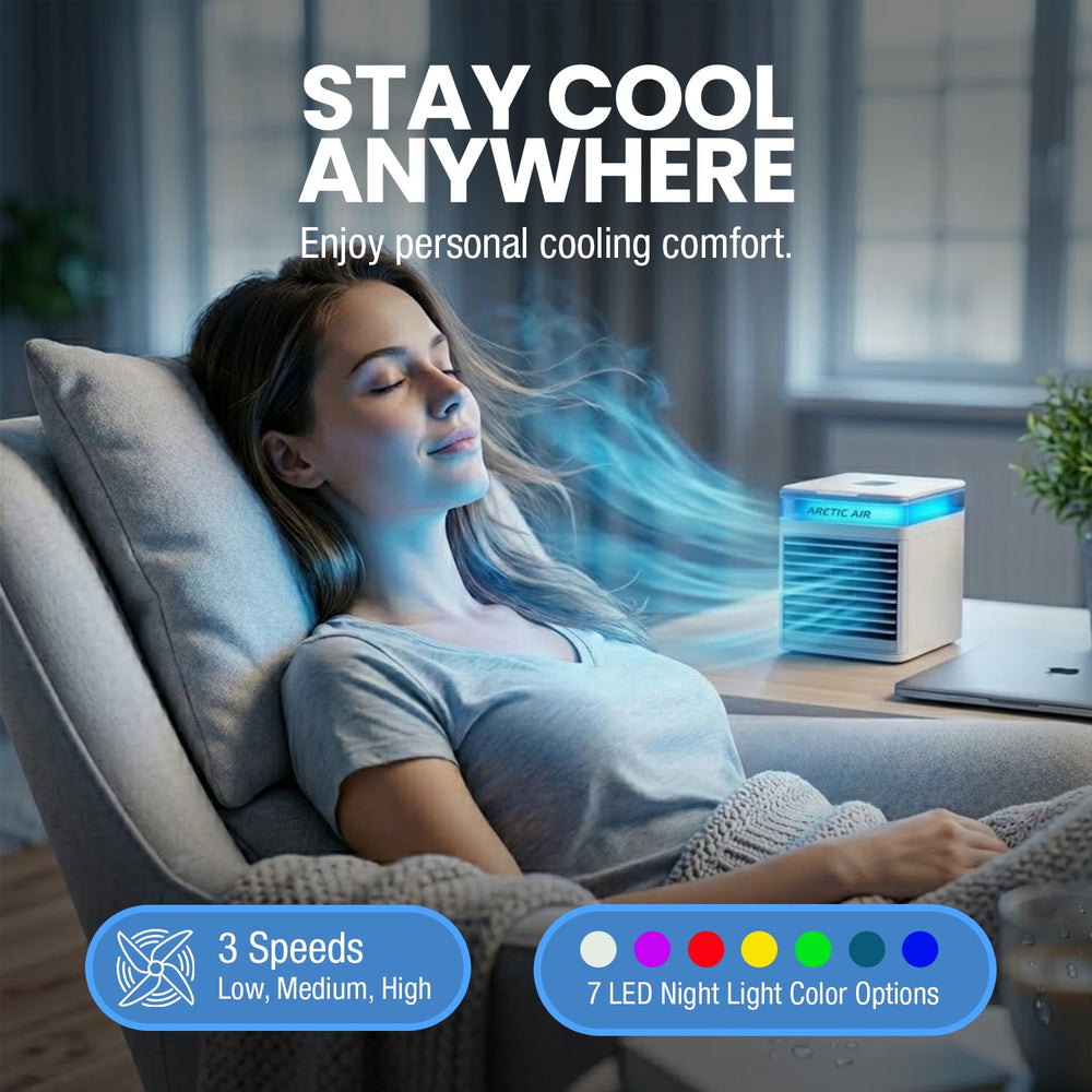 Arctic Air comparativa con mano para apreciar tamaño compacto