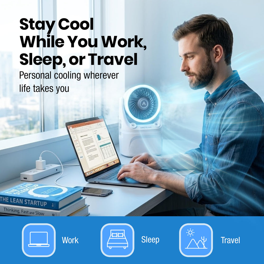 Arctic Air puerto USB-C y base del Ice Jet X3 para alimentación portátil fácil
