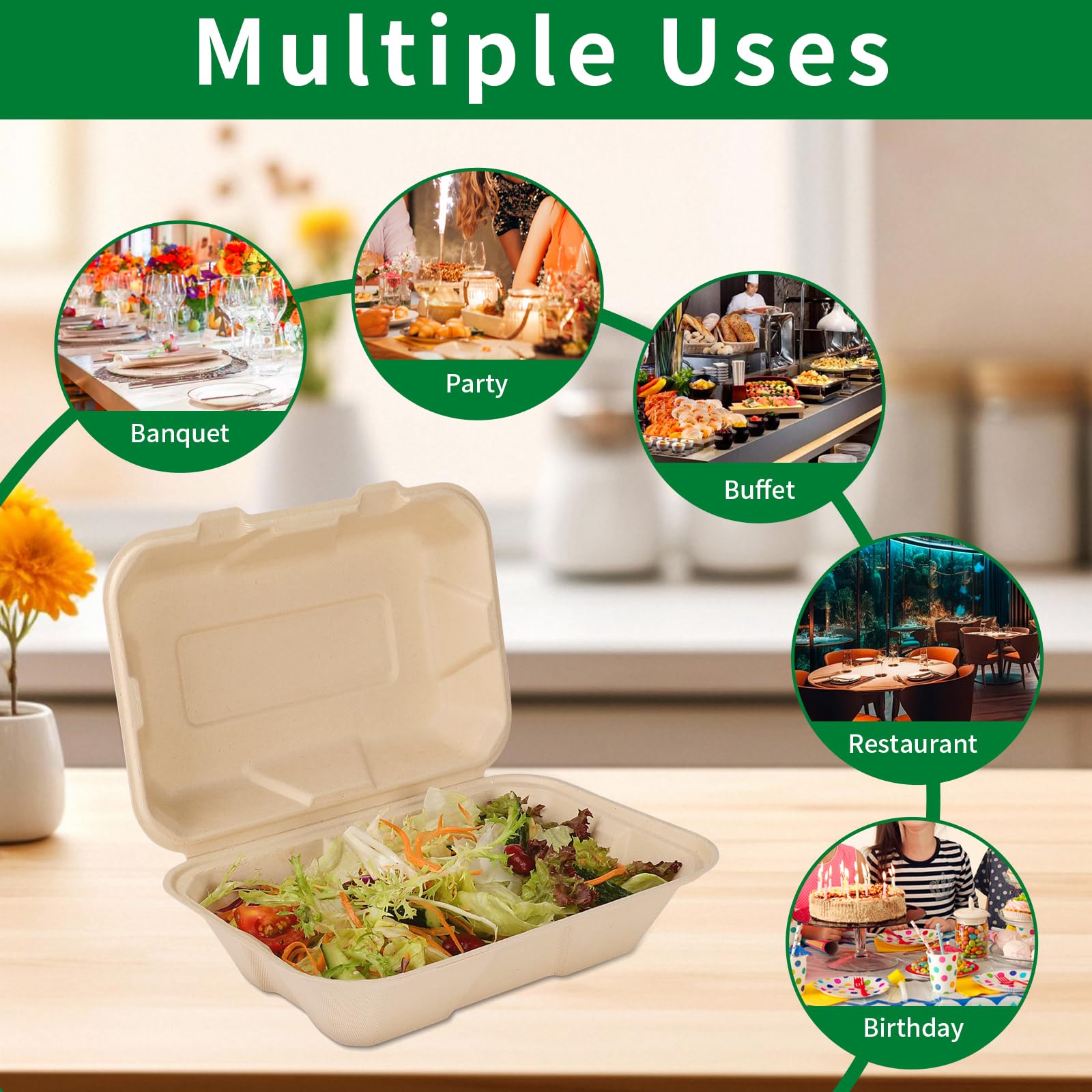 Aricsen caja en mano para comparar tamaño 9x6, ideal porciones individuales