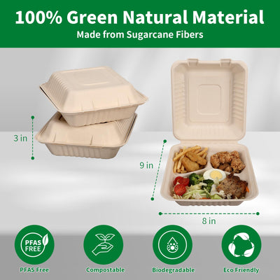 Aricsen top view displaying three compartments and organized food arrangement