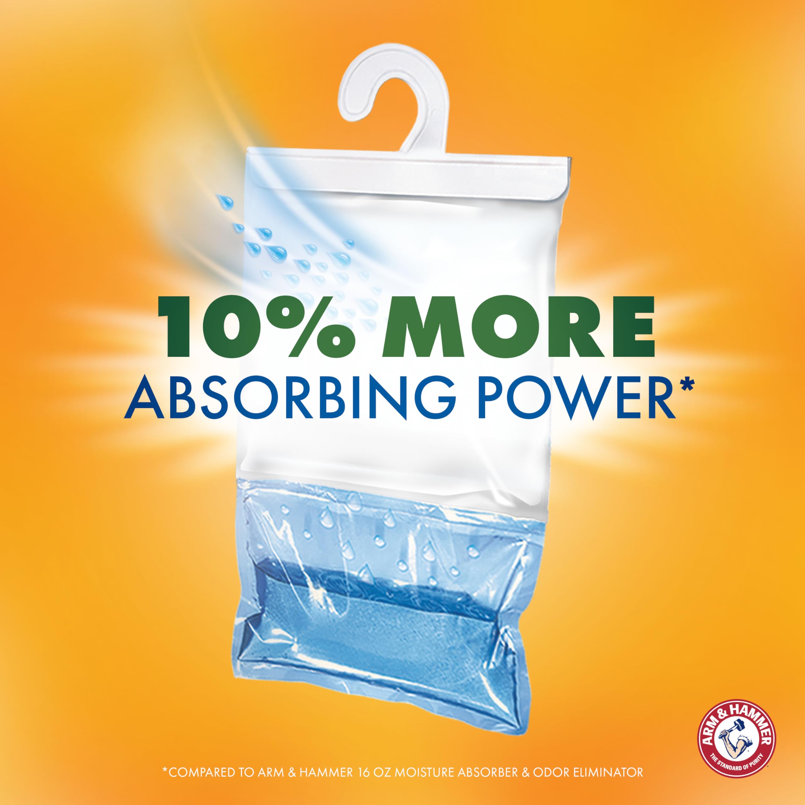 Arm & Hammer bolsa colgando en un armario para mantener ropa fresca