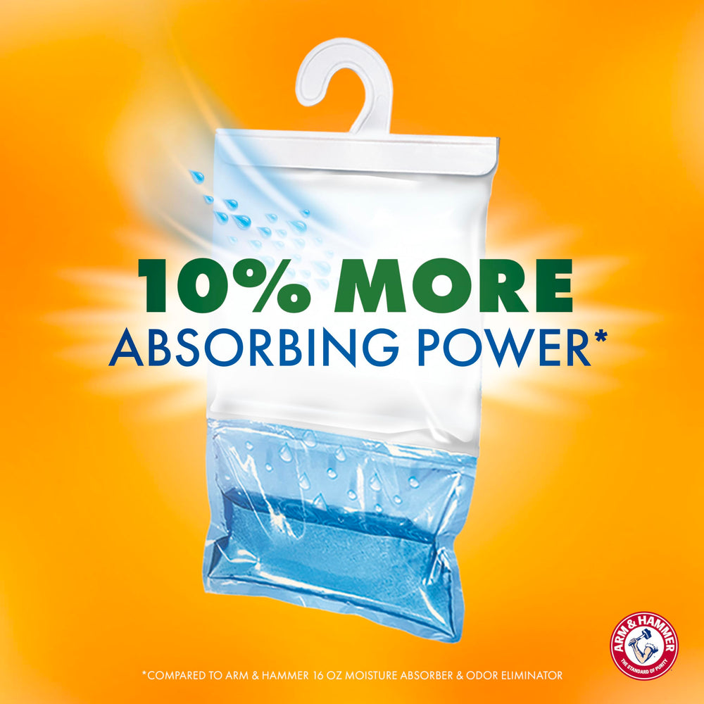 Arm & Hammer bolsa colgando en un armario para mantener ropa fresca
