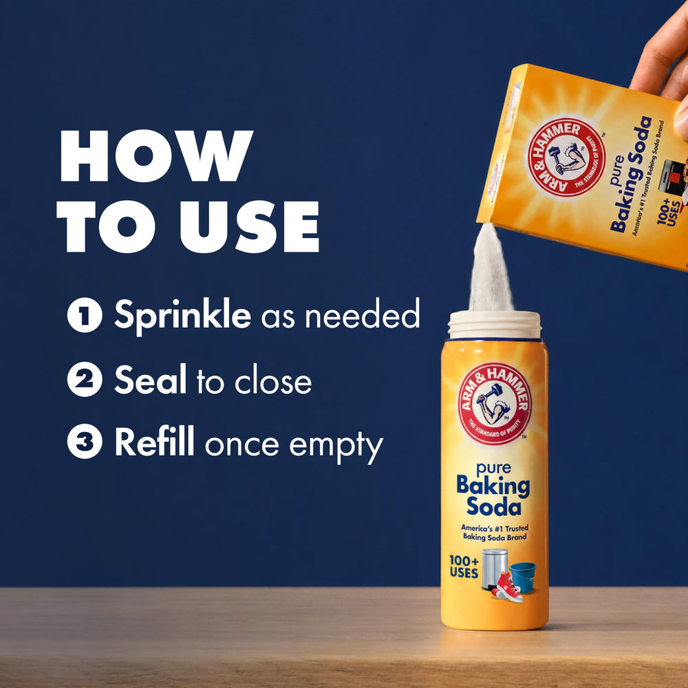 Arm & Hammer empaque resistente al agua protege el contenido y evita apelmazado