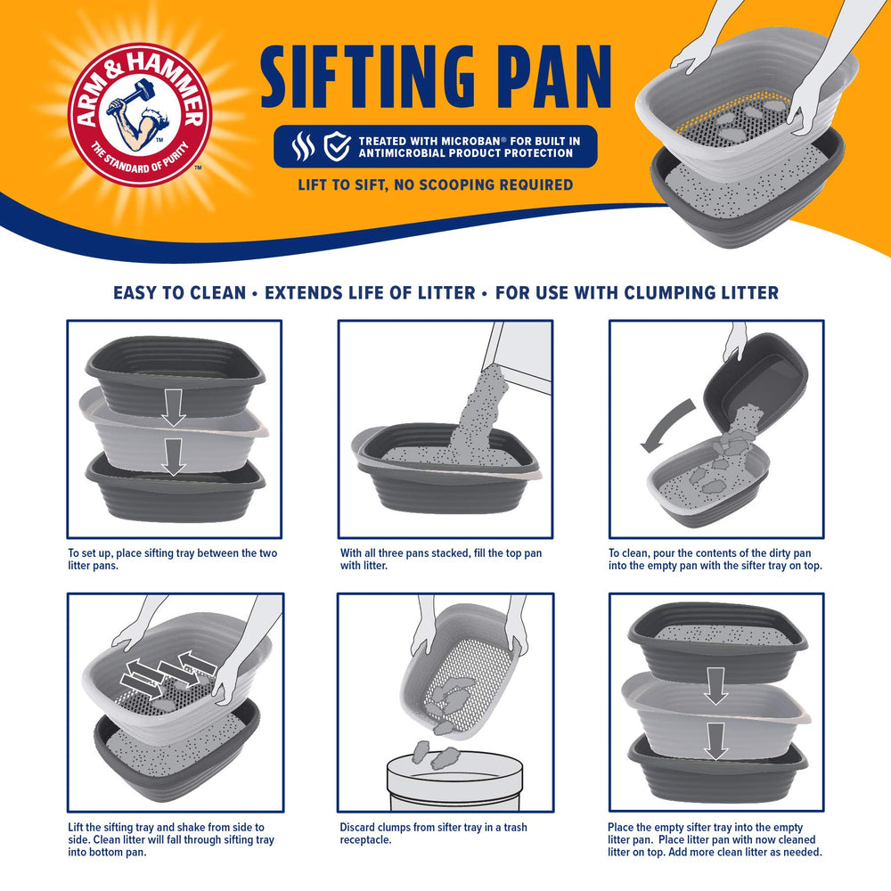 Arm & Hammer tray in use with cat entering showing ease of access benefit