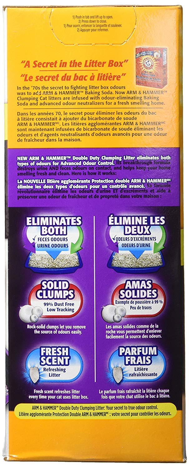 Arm & Hammer litter in a litter box demonstrating low tracking