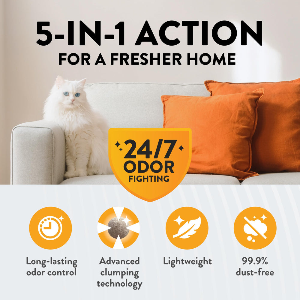 Arm & Hammer gránulos en primer plano que muestran textura aglutinante