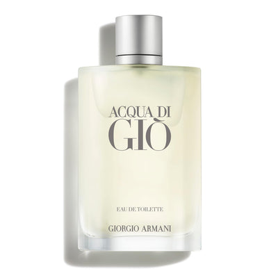 Armani Beauty Acqua di Giò vista frontal que muestra diseño elegante y beneficio de presentación premium