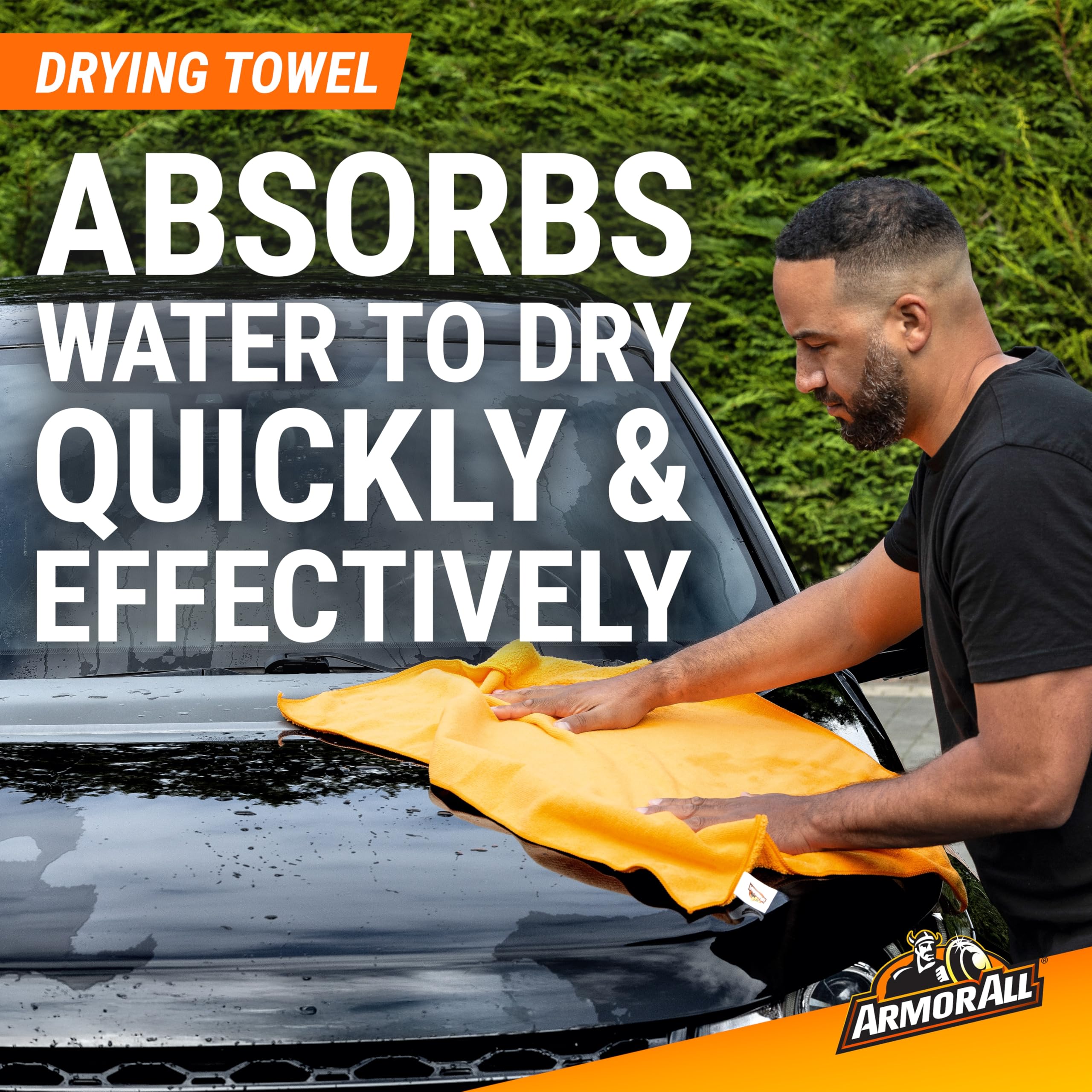 Armor All drying towel absorbing water quickly to prevent spotting